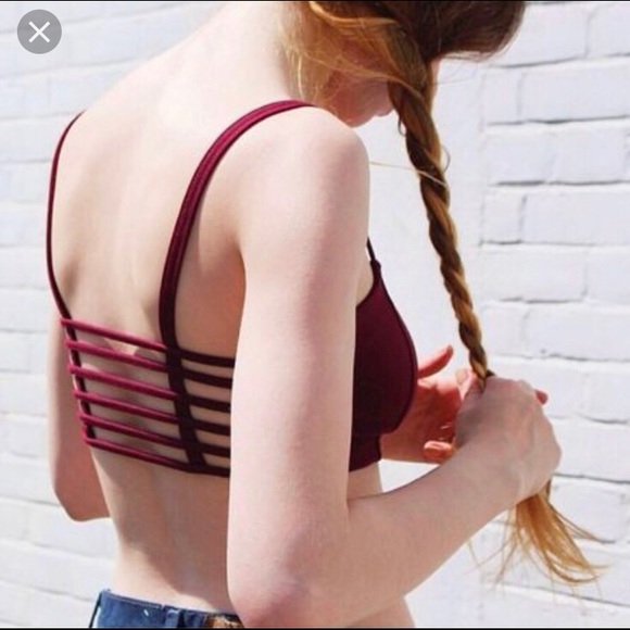 Brandy Melville Tops - Brandy Melville Maroon Chiyo Crop Top